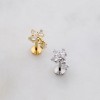 TRIPLE MARQUISE DANGLE CZ THREADLESS (PUSH IN) 316L SURGICAL STEEL LABRET SET